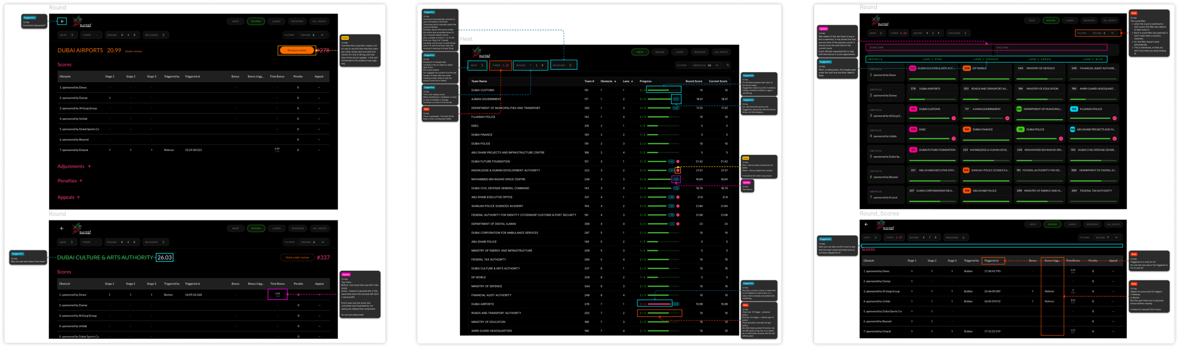 Dubai Games control room app interface